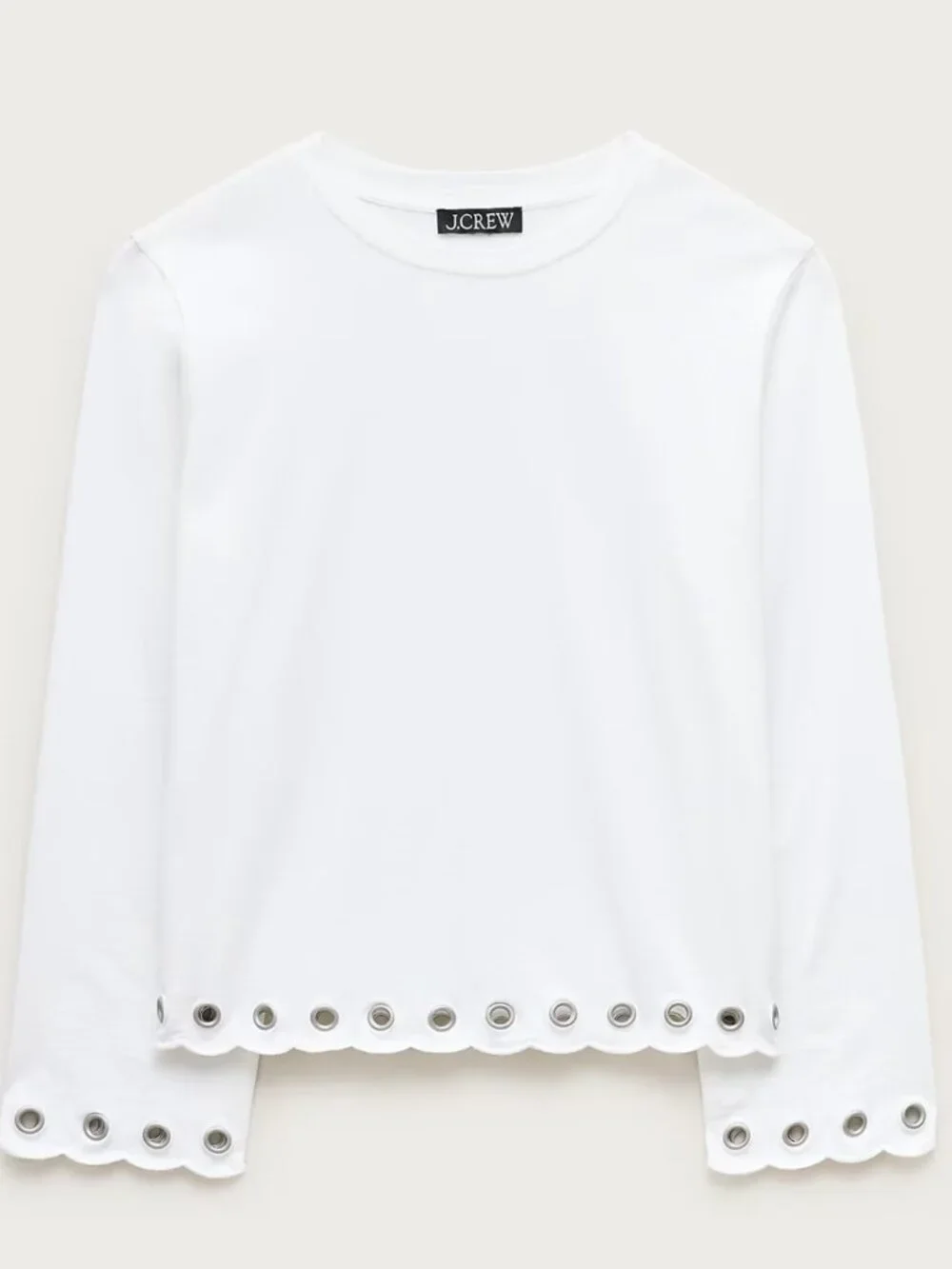 J. Crew Boyfriend jersey relaxed long-sleeve T-shirt with grommets